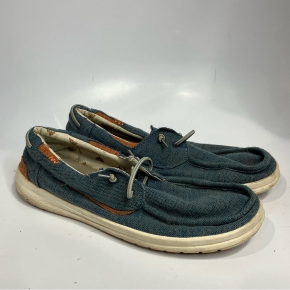 Hey Dude Welsh slip on loafers in chambray blue size 12 - Picture 1 of 8